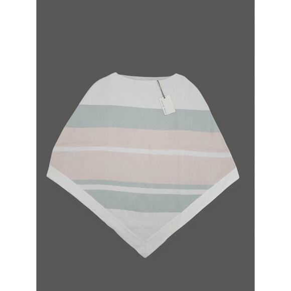 Barefoot Dreams Ocean Breeze Poncho OS Multi Stripe Pink CozyChic Ultra Lite NEW - Picture 2 of 9